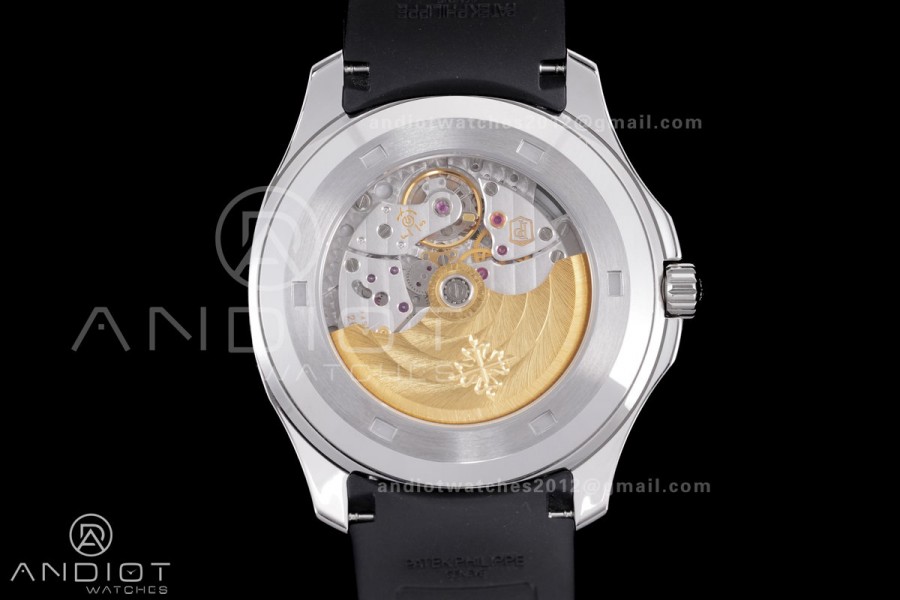 Aquanaut 5167A SS 3KF Best Edition Black Dial on Black Rubber Strap A330 Super Clone V3