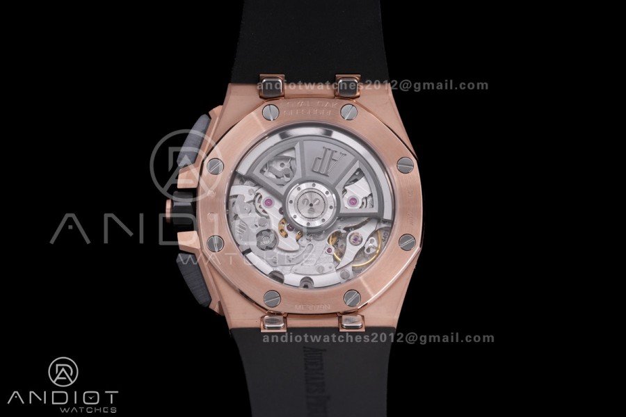 Royal Oak Offshore 43mm 26420RO RG APSF 1:1 Best Edition Black Dial On Black Rubber Strap SA4401 Super Clone