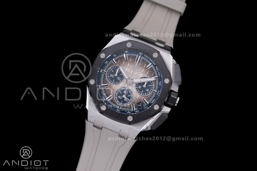 Royal Oak Offshore 43mm 26420SO OO APSF 1:1 Best Edition Brown Dial On Brown Rubber Strap SA4401 Super Clone