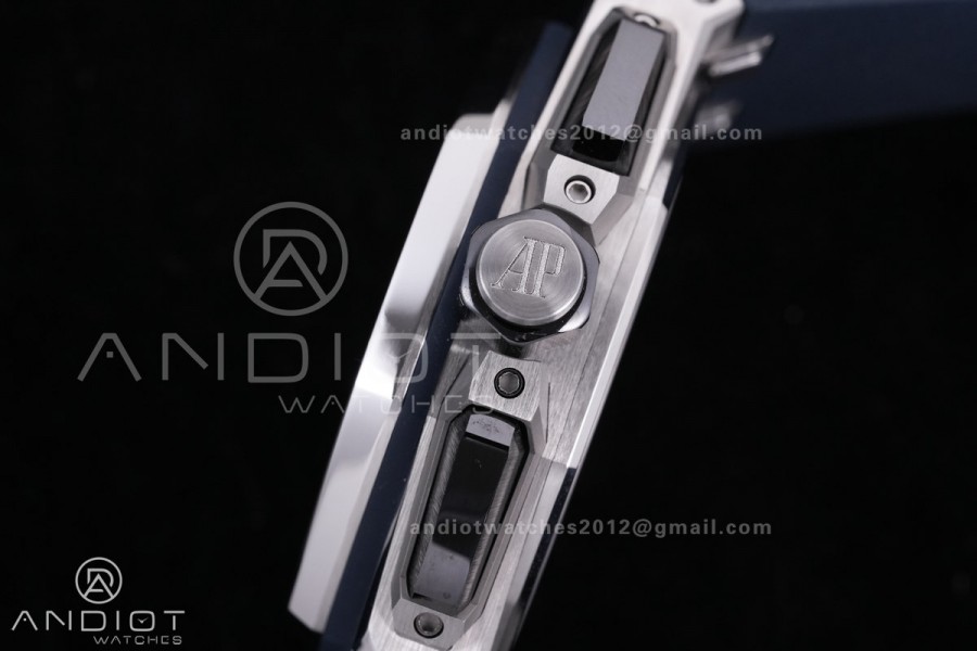 Royal Oak Offshore 43mm 26420TI SS APSF 1:1 Best Edition Blue Dial On Blue Rubber Strap SA4401