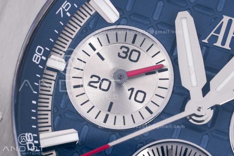 Royal Oak Offshore 43mm 26420TI SS APSF 1:1 Best Edition Blue Dial On Blue Rubber Strap SA4401