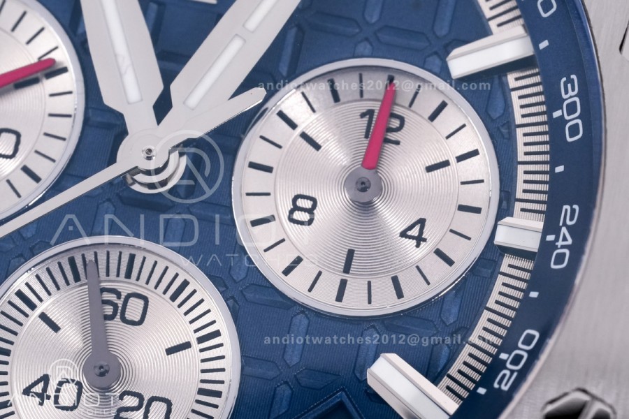 Royal Oak Offshore 43mm 26420TI SS APSF 1:1 Best Edition Blue Dial On Blue Rubber Strap SA4401