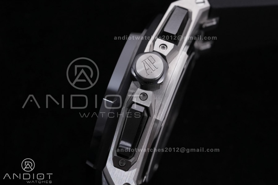 Royal Oak Offshore 43mm 26420SO SS APSF 1:1 Best Edition Black Dial On Black Rubber Strap SA4401 Super Clone