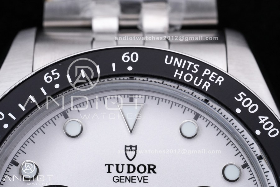 Black Bay Chrono SS BLSF 1:1 Best Edition White/Black Dial on Jubilee Strap A7750