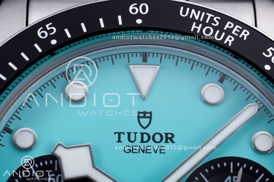 Black Bay Chrono SS BLSF 1:1 Best Edition Flamingo Blue Dial on Jubilee Strap A7750