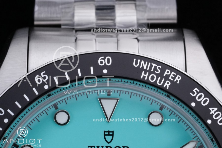 Black Bay Chrono SS BLSF 1:1 Best Edition Flamingo Blue Dial on Jubilee Strap A7750