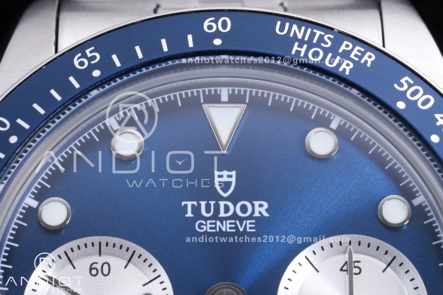 Black Bay Chrono SS BLSF 1:1 Best Edition Blue/White Dial on Jubilee Strap A7750