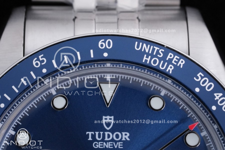 Black Bay Chrono SS BLSF 1:1 Best Edition Blue/White Dial on Jubilee Strap A7750