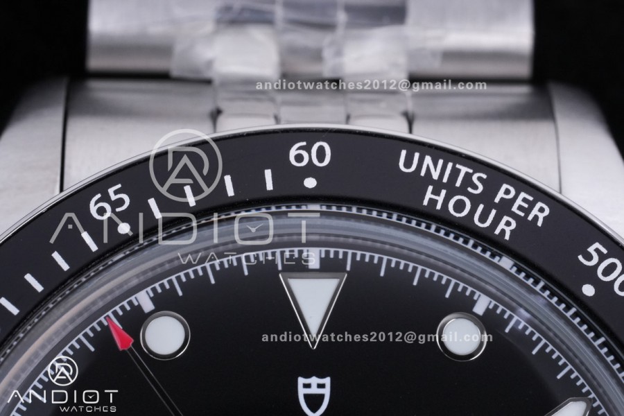 Black Bay Chrono SS BLSF 1:1 Best Edition Black/White Dial on Jubilee Strap A7750