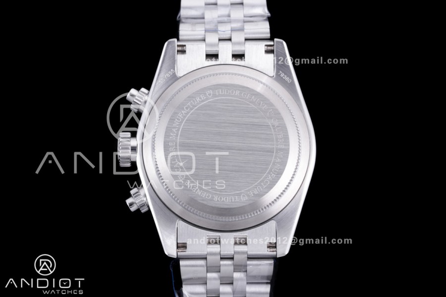 Black Bay Chrono SS BLSF 1:1 Best Edition Black/White Dial on Jubilee Strap A7750