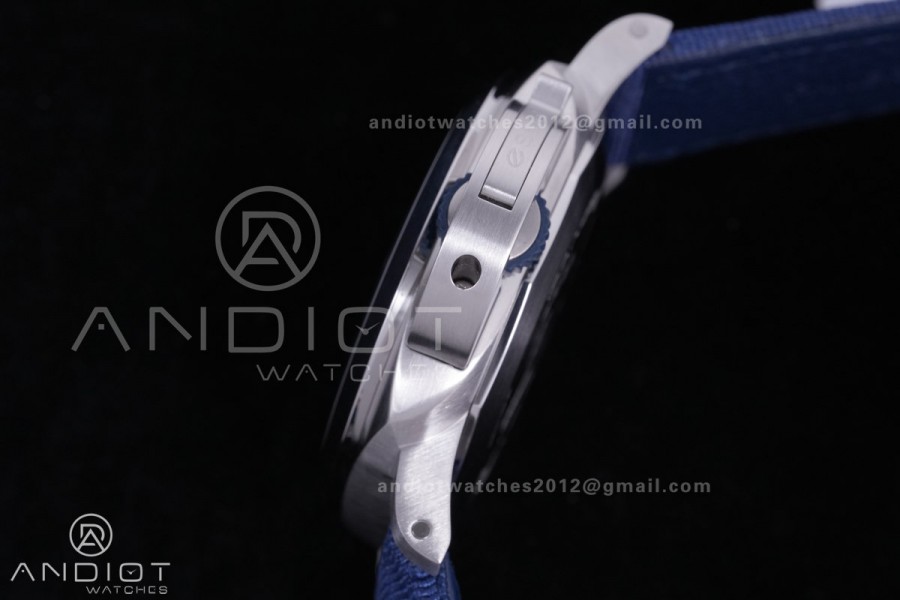PAM1157 Luminor Marina eSteel VSF 1:1 Best Edition on Blue Nylon Strap P.9010