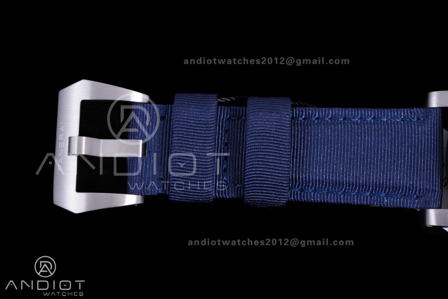 PAM1157 Luminor Marina eSteel VSF 1:1 Best Edition on Blue Nylon Strap P.9010