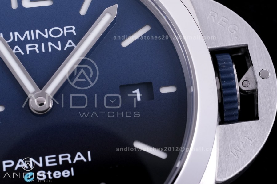 PAM1157 Luminor Marina eSteel VSF 1:1 Best Edition on Blue Nylon Strap P.9010