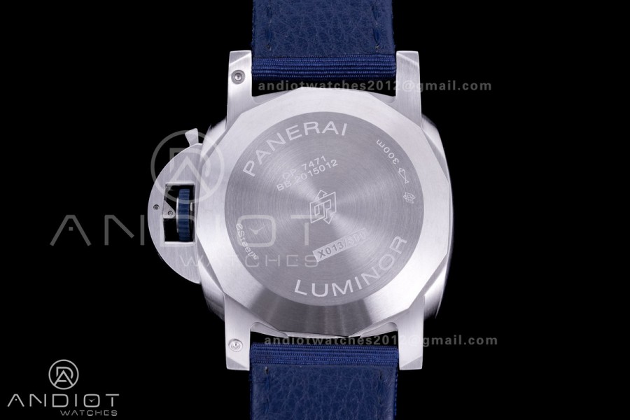 PAM1157 Luminor Marina eSteel VSF 1:1 Best Edition on Blue Nylon Strap P.9010