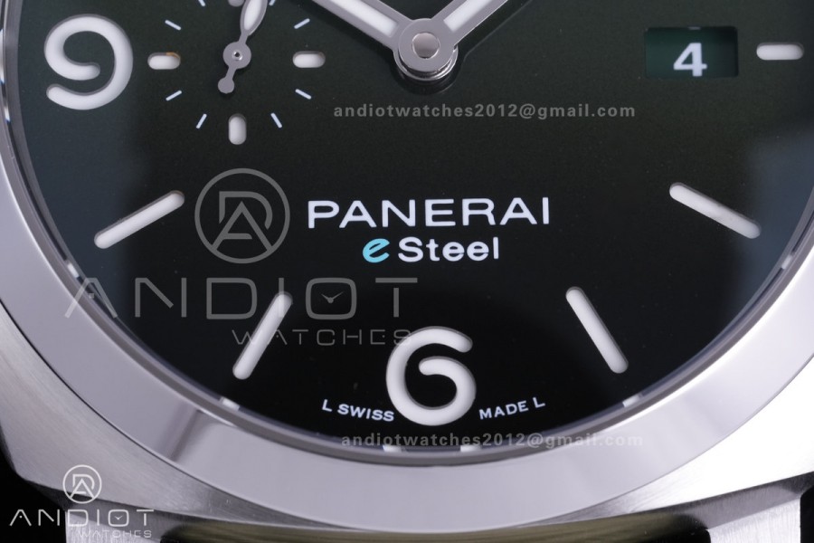 PAM1356 Luminor Marina eSteel VSF 1:1 Best Edition on Green Nylon Strap P.9010