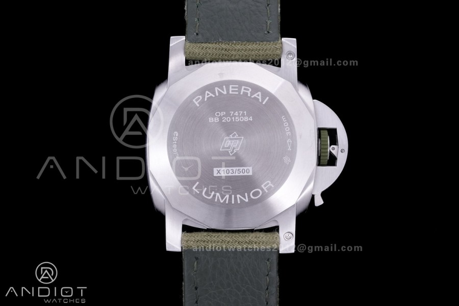 PAM1356 Luminor Marina eSteel VSF 1:1 Best Edition on Green Nylon Strap P.9010