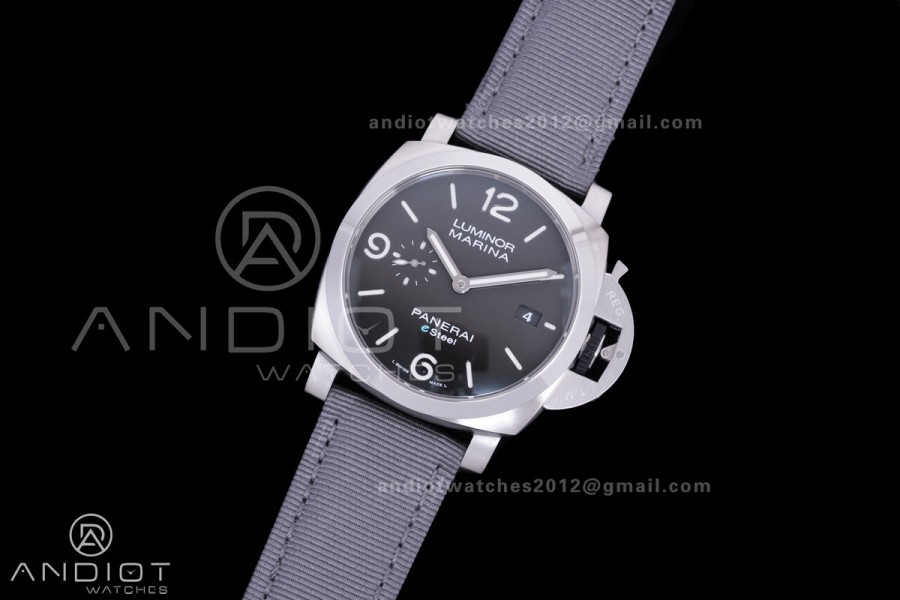 PAM1358 Luminor Marina eSteel VSF 1:1 Best Edition on Gray Nylon Strap P.9010