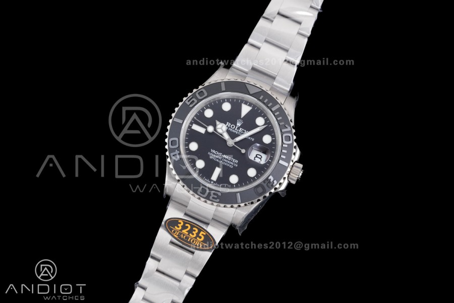 Yacht-Master 226627 Titanium QF 1:1 Best Edition Black Dial On Titanium Bracelet SH3235