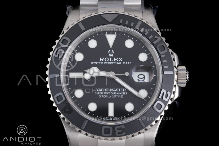 Yacht-Master 226627 Titanium QF 1:1 Best Edition Black Dial On Titanium Bracelet SH3235
