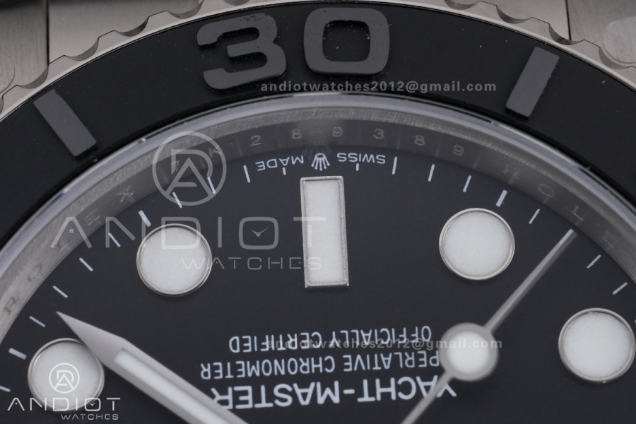 Yacht-Master 226627 Titanium QF 1:1 Best Edition Black Dial On Titanium Bracelet SH3235