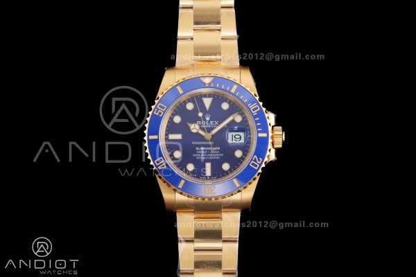 Submariner 126618 LB YG Blue Ceramic 904L Steel VS...