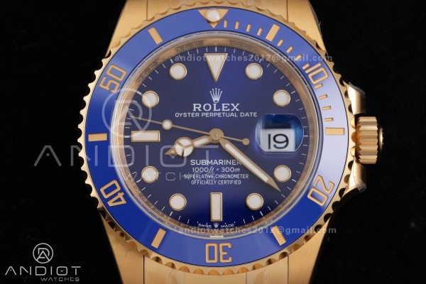 Submariner 126618 LB YG Blue Ceramic 904L Steel VS...