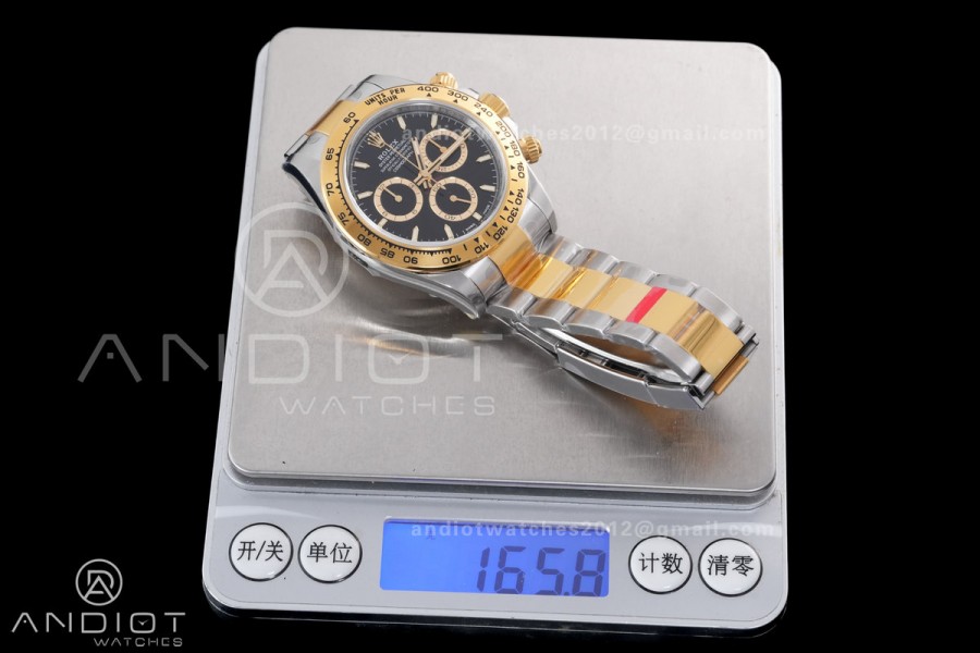 Daytona 126503 Gain Weight VSF 1:1 Best Edition YG/SS Black Dial Black On Oyster Bracelet DD4131