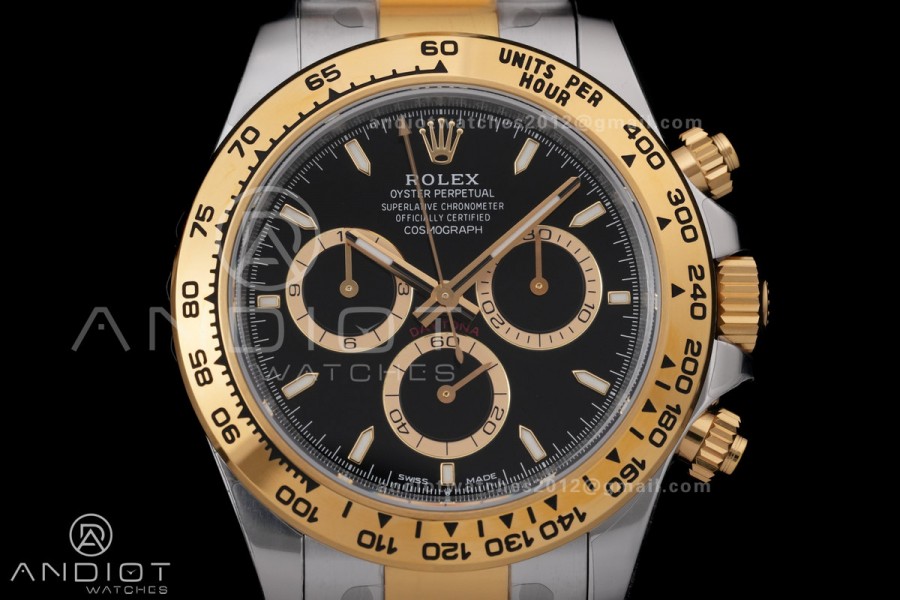 Daytona 126503 Gain Weight VSF 1:1 Best Edition YG/SS Black Dial Black On Oyster Bracelet DD4131
