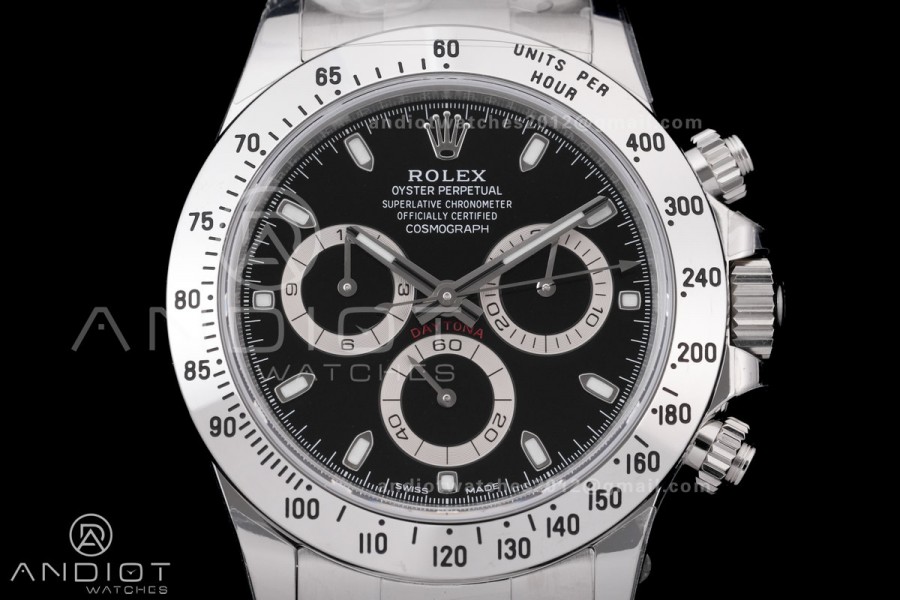 Daytona 116520 VSF 1:1 Best Edition 904L SS Case and Bracelet Black Dial DD4130