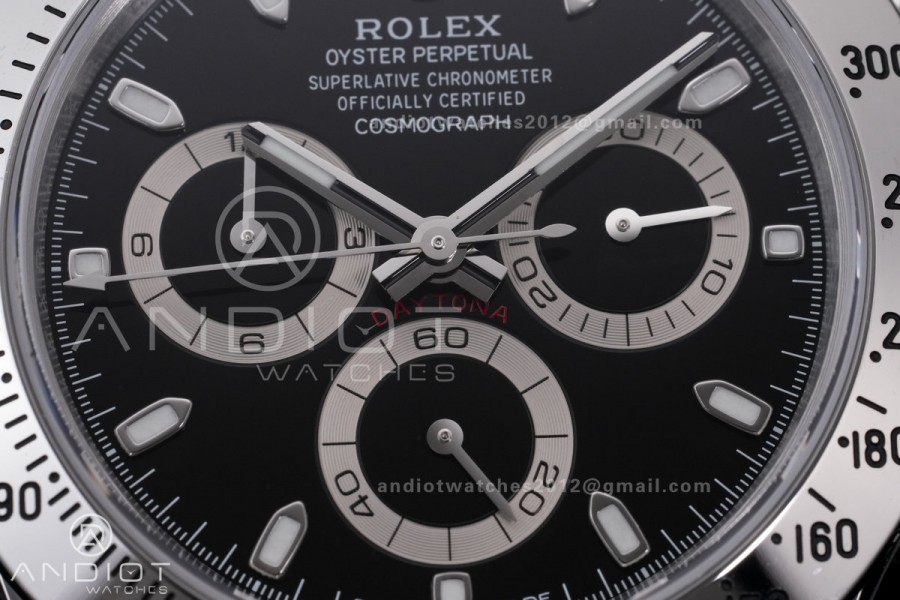 Daytona 116520 VSF 1:1 Best Edition 904L SS Case and Bracelet Black Dial DD4130