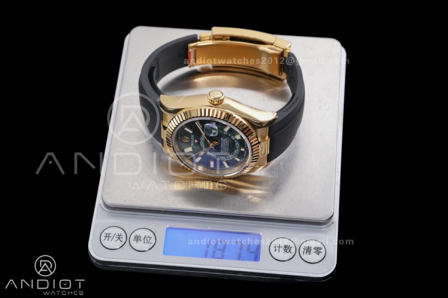 Sky-Dweller 336238 YG ZF 1:1 Best Edition Green Dial on Oysterflex Strap A23J (Gain Weight)