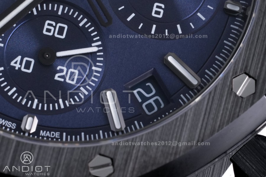 Royal Oak Chrono 26240 Blue Ceramic APSF 1:1 Best Edition on Ceramic Bracelet SA4401 Super Clone