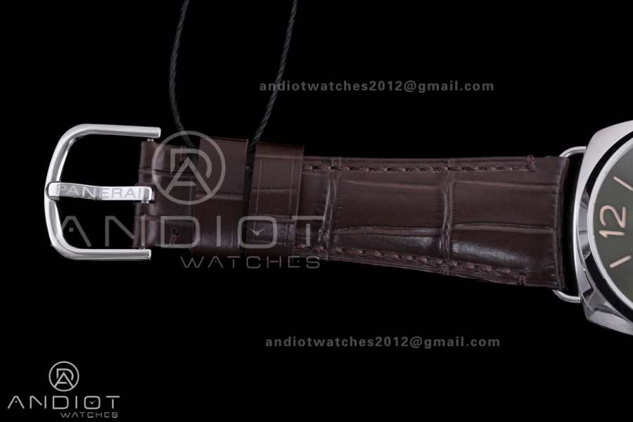 PAM1386 Radiomir 40mm VSF 1:1 Best Edition Green Dial on Brown Leather Strap P900