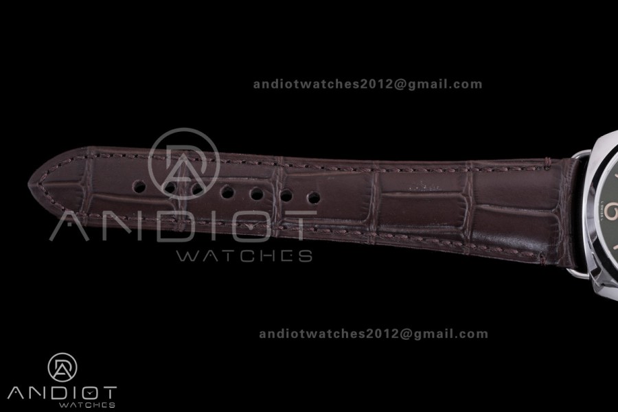 PAM1386 Radiomir 40mm VSF 1:1 Best Edition Green Dial on Brown Leather Strap P900