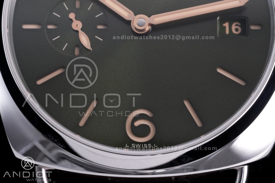 PAM1386 Radiomir 40mm VSF 1:1 Best Edition Green Dial on Brown Leather Strap P900