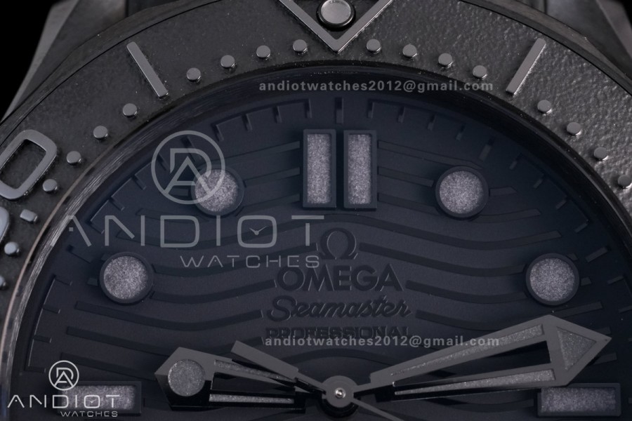 Seamaster Diver 300M Black Ceramic V4 VSF 1:1 Best Edition Black Dial On Black Rubber Strap Super Clone Asian 8806