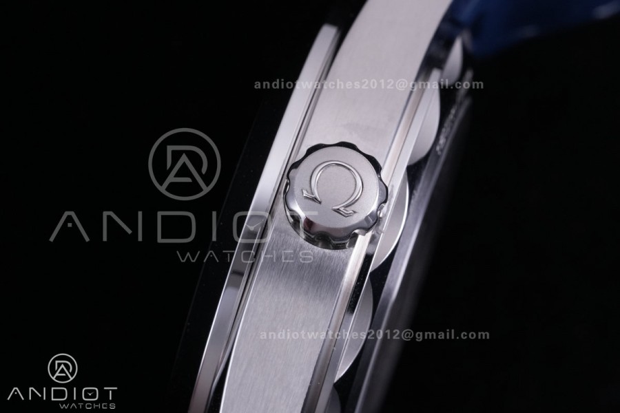 Aqua Terra GMT World timer 43mm VSF 1:1 Best Edition Deep Blue Dial on Blue Rubber Strap A8938 Super Clone
