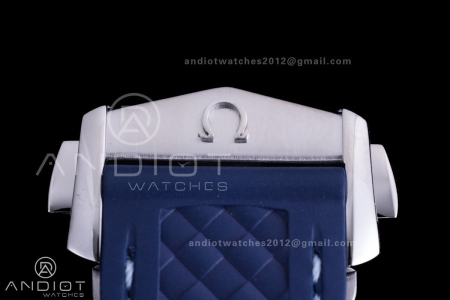 Aqua Terra GMT World timer 43mm VSF 1:1 Best Edition Deep Blue Dial on Blue Rubber Strap A8938 Super Clone