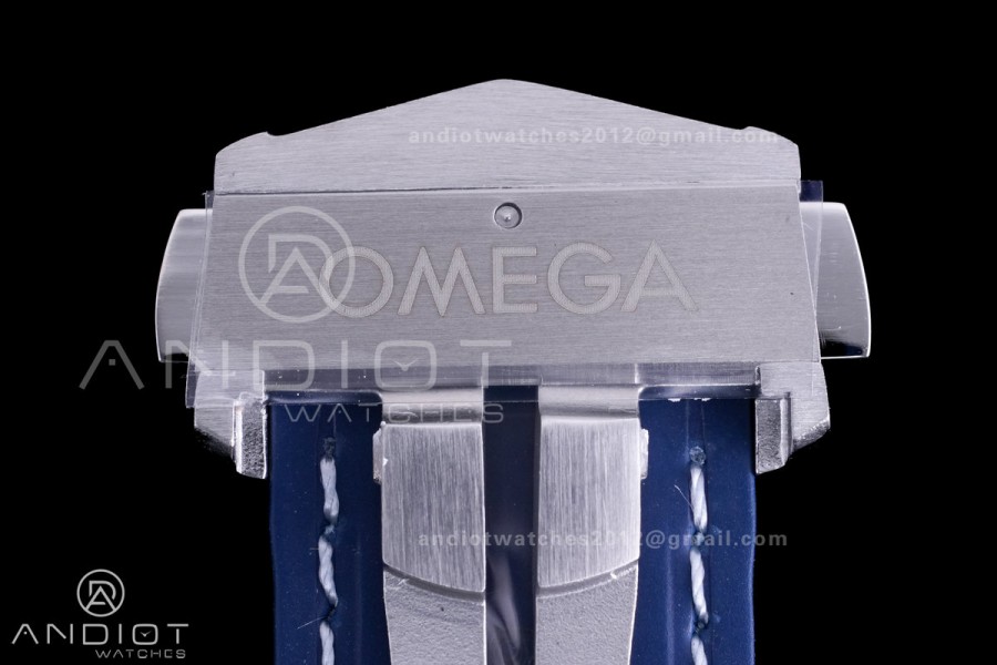 Aqua Terra GMT World timer 43mm VSF 1:1 Best Edition Deep Blue Dial on Blue Rubber Strap A8938 Super Clone