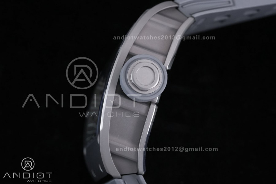 RM055 Gray Ceramic ZF 1:1 Best Edition on Gray Shark Rubber Strap RMUL2 Super Clone
