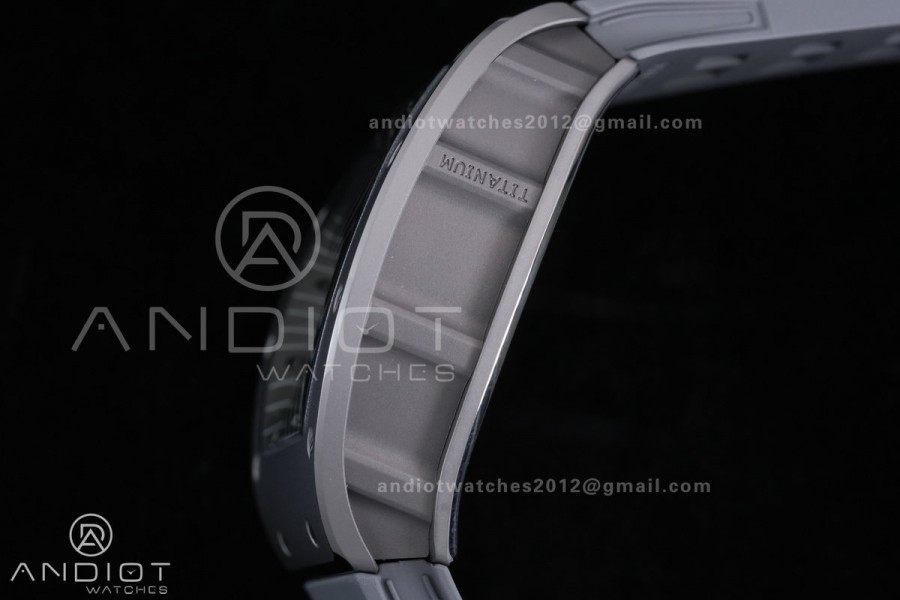 RM055 Gray Ceramic ZF 1:1 Best Edition on Gray Shark Rubber Strap RMUL2 Super Clone