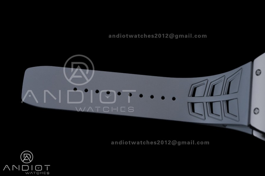 RM055 Gray Ceramic ZF 1:1 Best Edition on Gray Shark Rubber Strap RMUL2 Super Clone