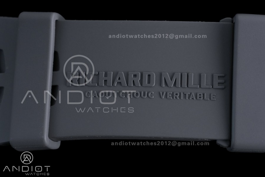 RM055 Gray Ceramic ZF 1:1 Best Edition on Gray Shark Rubber Strap RMUL2 Super Clone