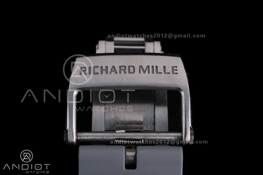 RM055 Gray Ceramic ZF 1:1 Best Edition on Gray Shark Rubber Strap RMUL2 Super Clone