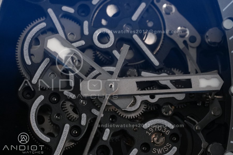 RM055 Gray Ceramic ZF 1:1 Best Edition on Gray Shark Rubber Strap RMUL2 Super Clone