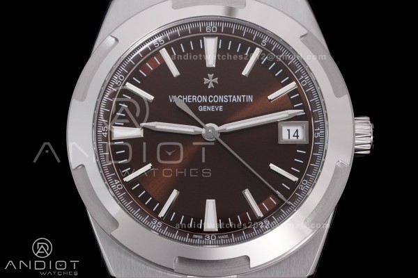 Overseas 4500V SS MKSF 1:1 Best Edition Brown Dial on SS Bracelet A5100