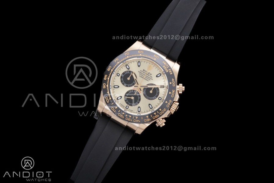 Daytona 116518 BTF 1:1 Best Edition YG/Black Dial on Oysterflex Rubber Strap DD4130 