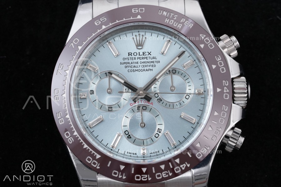 Daytona 116506 Brown Ceramic BTF 1:1 Best Edition Ice Blue Dial Crystal Marker on SS Bracelet DD4130 V2