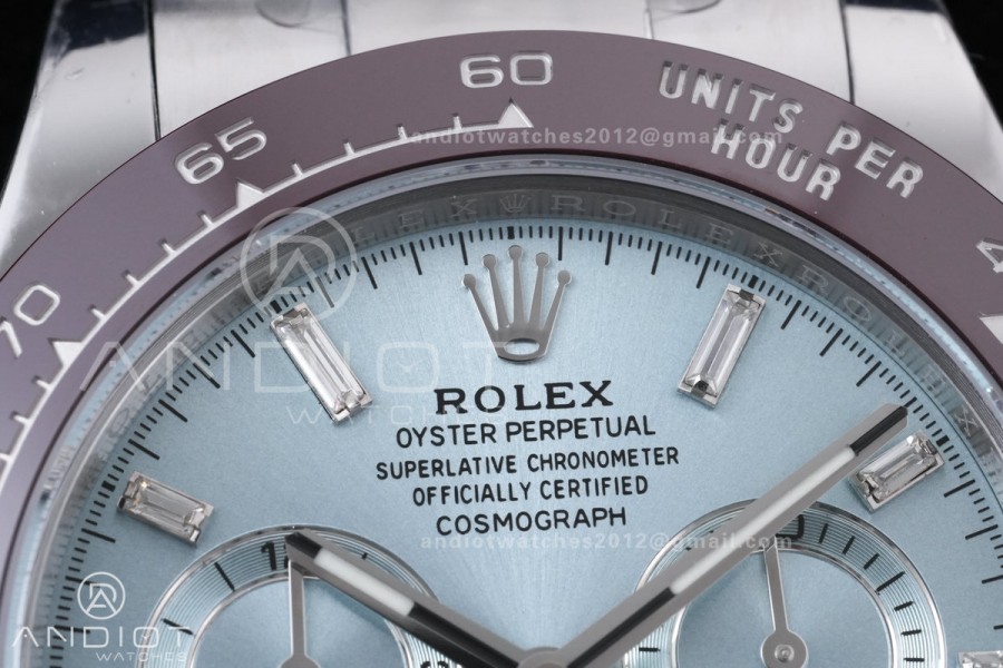 Daytona 116506 Brown Ceramic BTF 1:1 Best Edition Ice Blue Dial Crystal Marker on SS Bracelet DD4130 V2