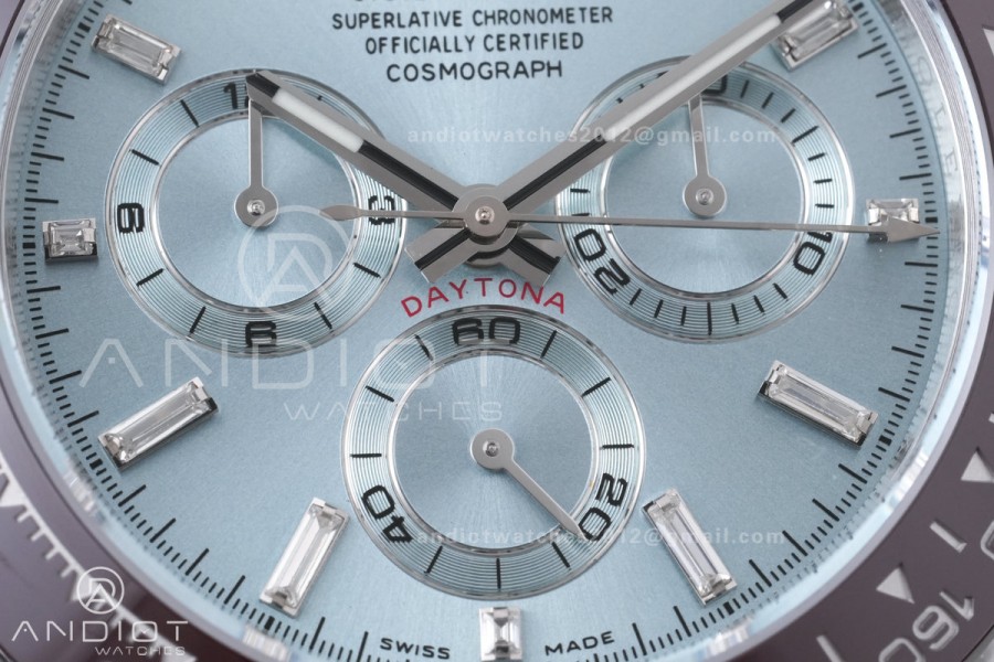 Daytona 116506 Brown Ceramic BTF 1:1 Best Edition Ice Blue Dial Crystal Marker on SS Bracelet DD4130 V2